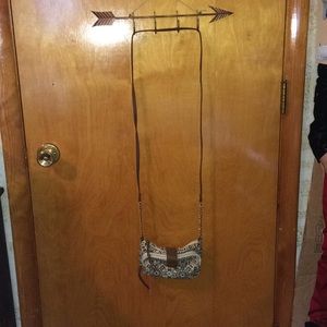 Geometric Floral Print Crossbody Bag